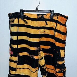 Ingear Black and Orange Men Swim Board Shorts